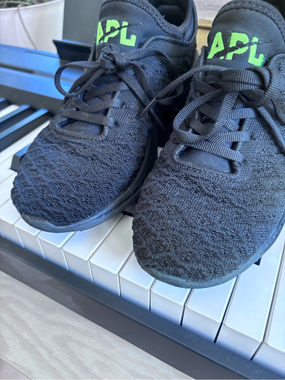 APL techloom phantom Black Sneakers with Lime Logo - Picture 2 of 7